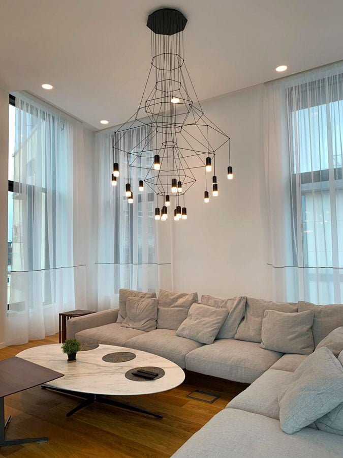 Candelabru modern Wireflow iluminat living room