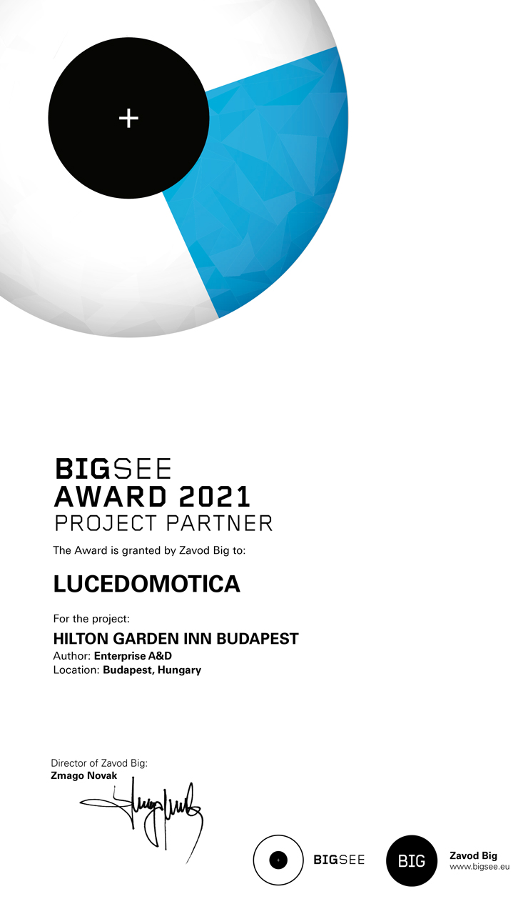 Premiu BIG SEE - proiect Hilton Budapesta LuceDomotica